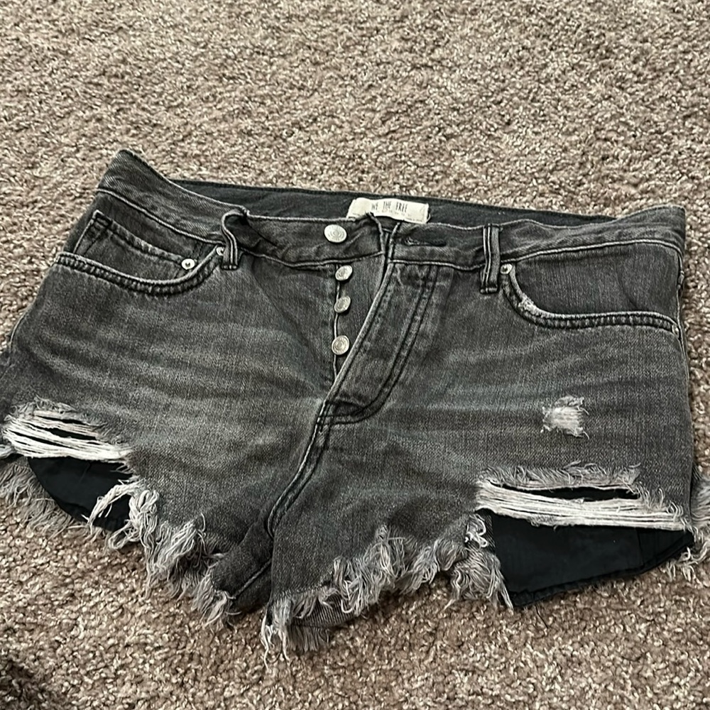 We The Free Gray Jean Shorts